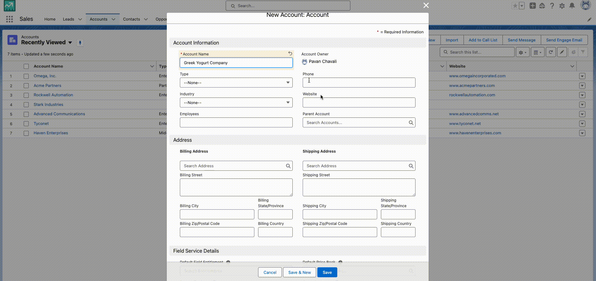 Custom Error Validation on New Account\u00a0creation